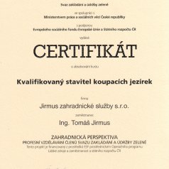 2012 - Kvalifikovaný stavitel koupacích jezírek / kurz